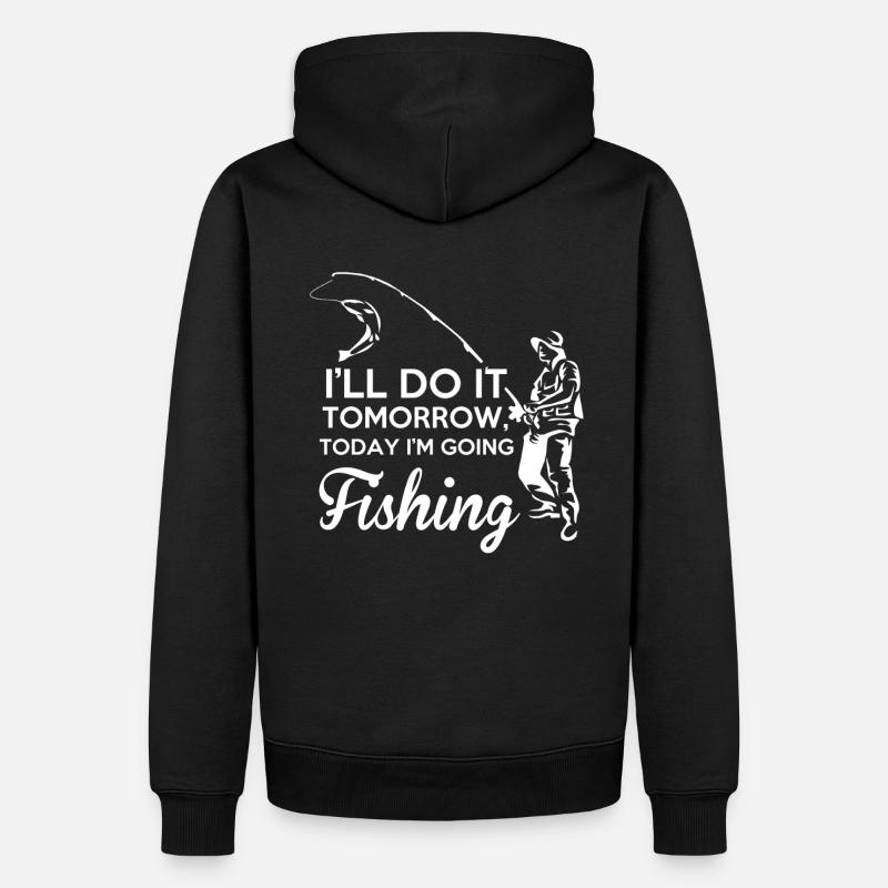 Fishing - Männer Premium Bio Hoodie - Schwarz