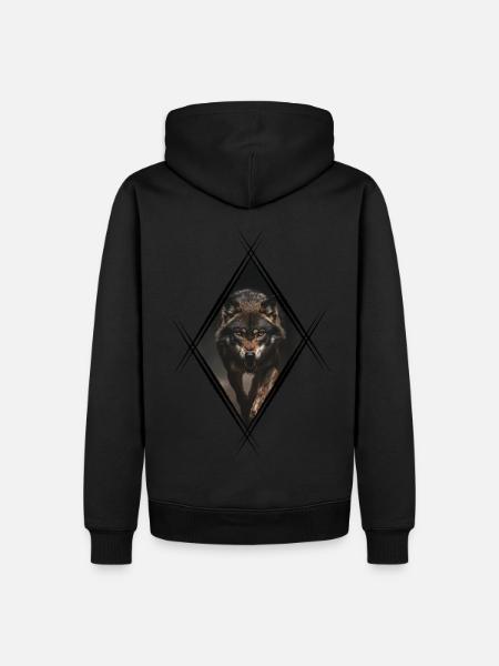 Wolf - Men’s Premium Organic Hoodie - black