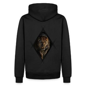 Leopard - Männer Premium Bio Hoodie - Schwarz - Hinten - Nico (187cm)