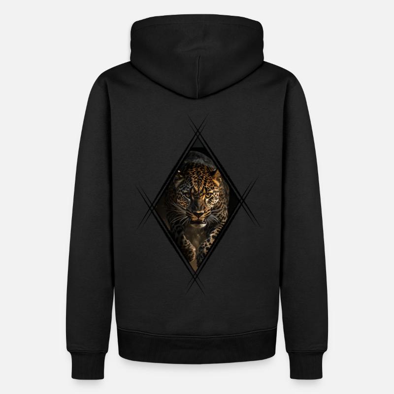 Léopard - Sweat à capuche Premium bio Homme - noir