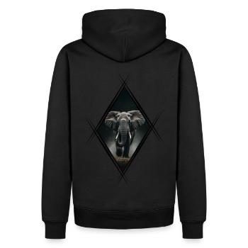Elefant - Männer Premium Bio Hoodie - Schwarz - Hinten - Nico (187cm)