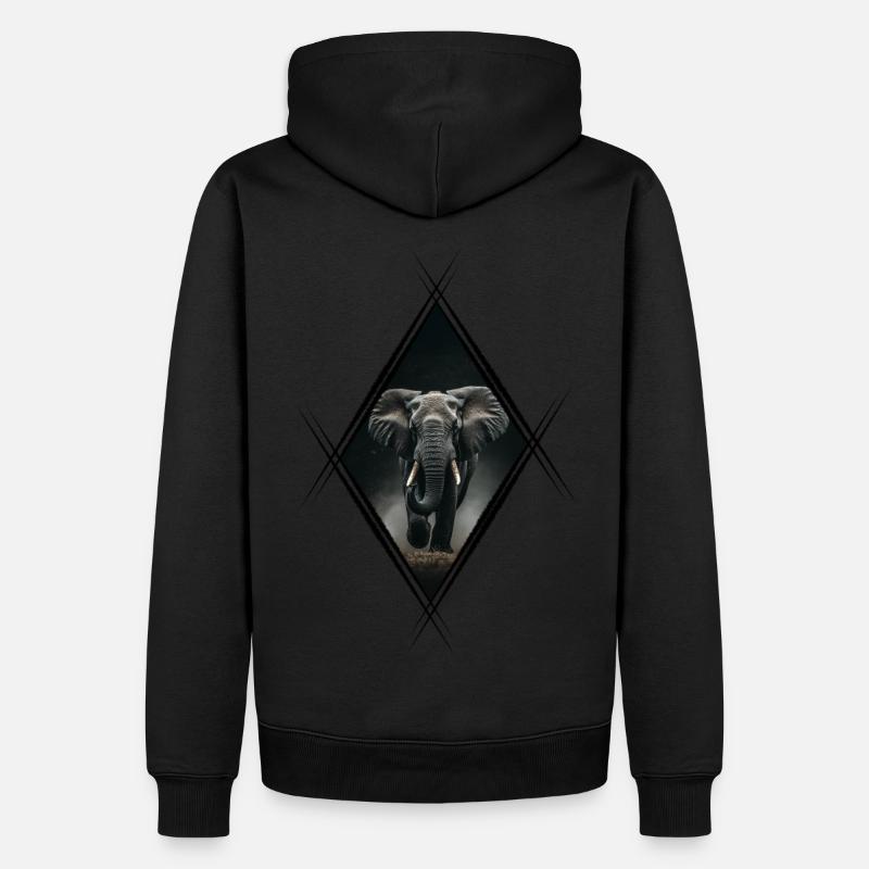 Éléphant - Sweat à capuche Premium bio Homme - noir