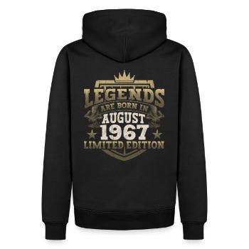 Légende Août 1967 55ème Anniversaire Cadeau Hommes - Sweat à capuche Premium bio Homme - noir - Dos - Nico (187cm)