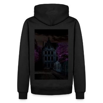 Das vergessene Spukhaus - Männer Premium Bio Hoodie - Schwarz - Hinten - Nico (187cm)