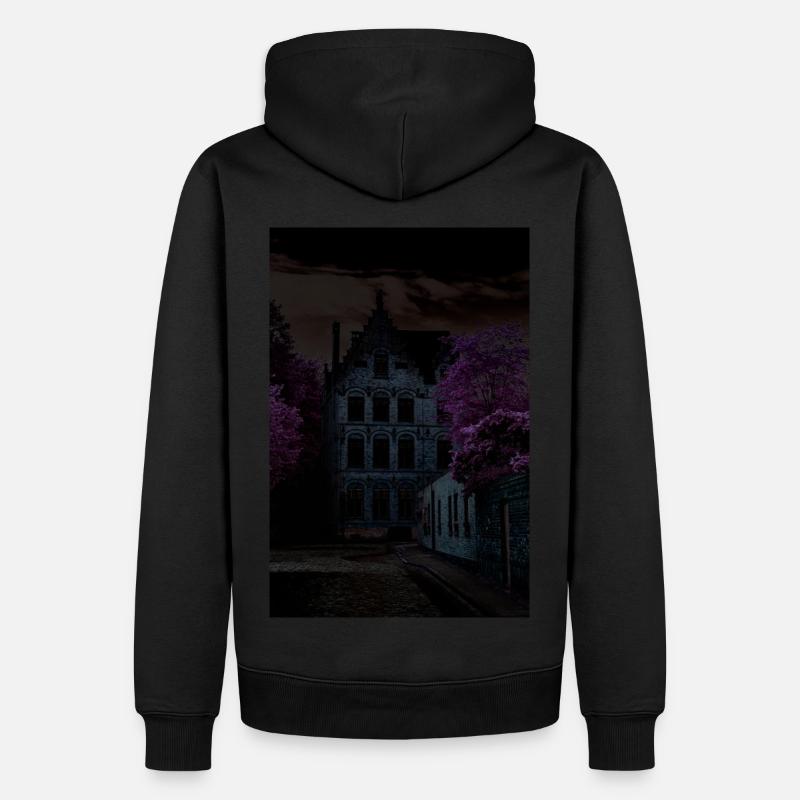 La maison hantée oubliée - Sweat à capuche Premium bio Homme - noir