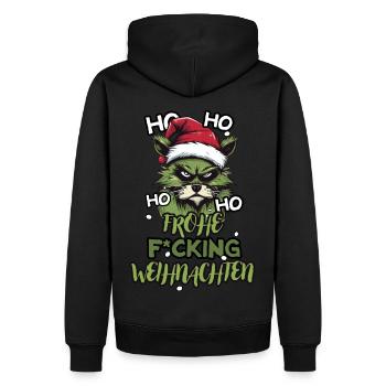 Frohe F*cking Weihnachten - Männer Premium Bio Hoodie - Schwarz - Hinten - Nico (187cm)