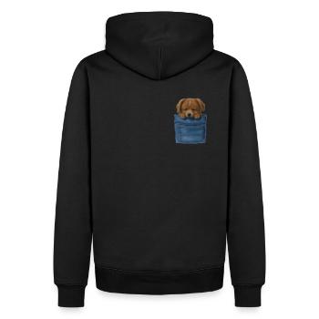 Chien de poche chien en sac - Sweat à capuche Premium bio Homme - noir - Dos - Nico (187cm)