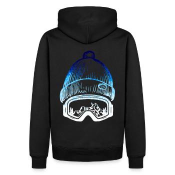SKI Winter Sports Beanie - bleu Snow Edition *** - Sweat à capuche Premium bio Homme - noir - Dos - Nico (187cm)