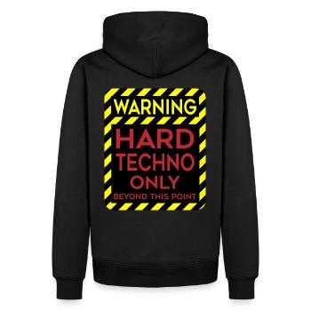 Hard Techno Seulement Avertissement Hard Dark Acid Techno - Sweat à capuche Premium bio Homme - noir - Dos - Nico (187cm)