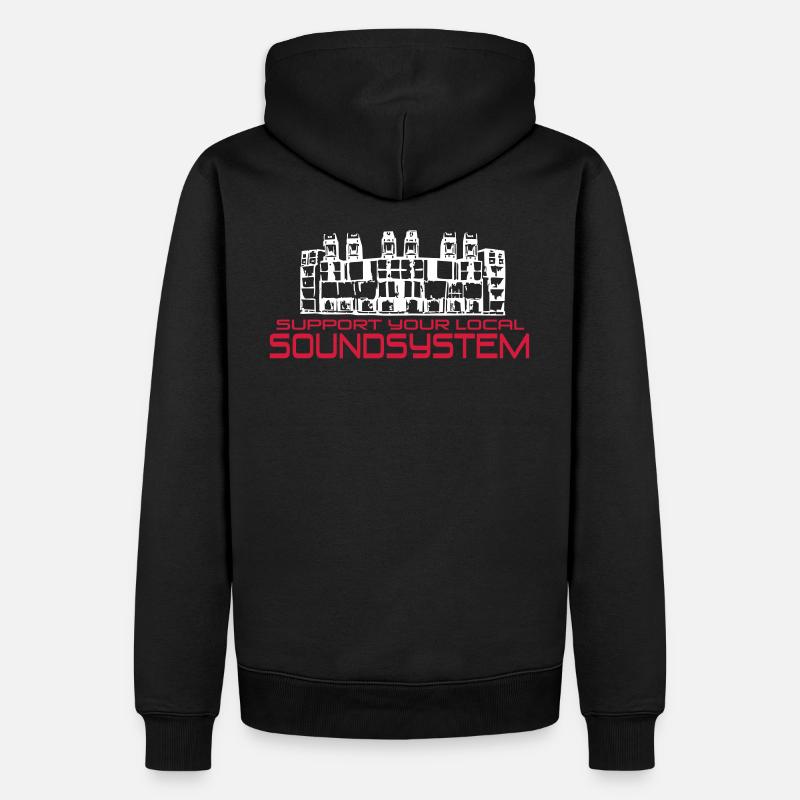 support your local soundsystem - Männer Premium Bio Hoodie - Schwarz