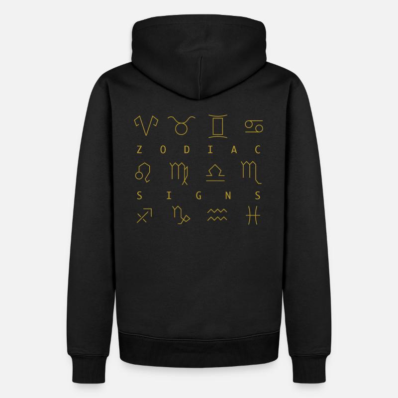 ZODIAC SIGNS PRINT - Sweat à capuche Premium bio Homme - noir