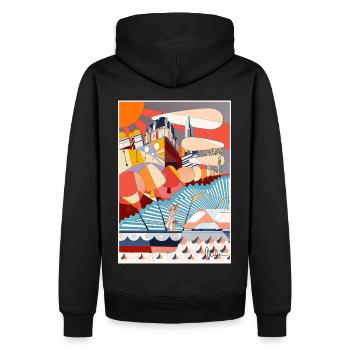 2nd Grand Table Courbevoie - Men’s Premium Organic Hoodie - black - Back - Nico (187cm)