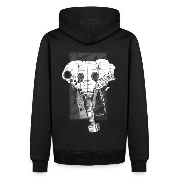 Elephant Bn - Männer Premium Bio Hoodie - Schwarz - Hinten - Nico (187cm)