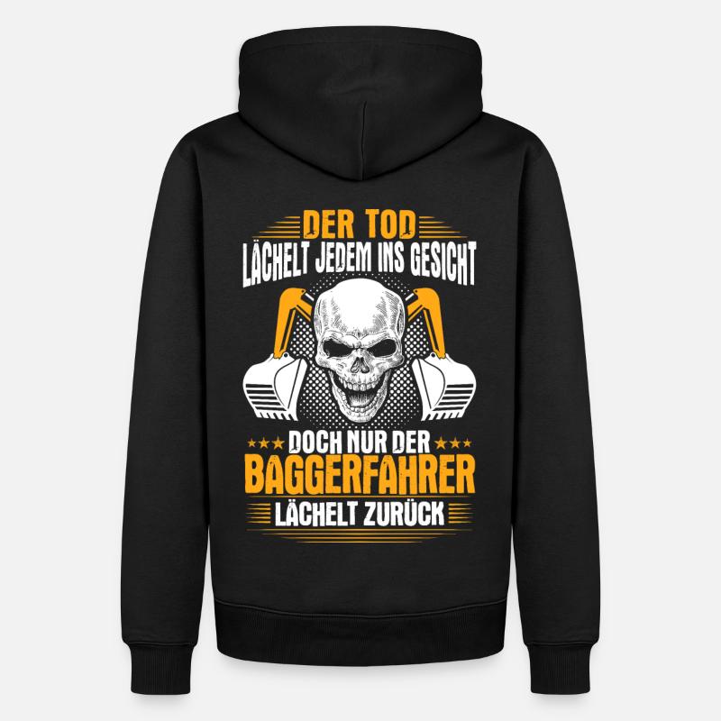 Baggerfahrer Baggerführer Lächeln Geschenk Bagger - Männer Premium Bio Hoodie - Schwarz