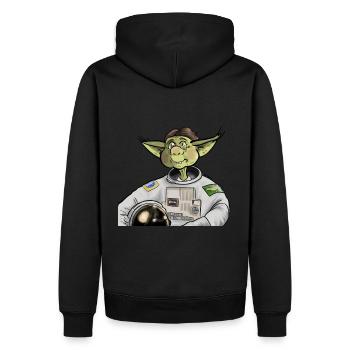 Space korrigan - Sweat à capuche Premium bio Homme - noir - Dos - Nico (187cm)