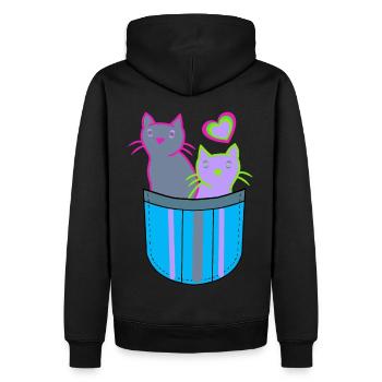 Retro Cats Bag Cats Kids 80's - Men’s Premium Organic Hoodie - black - Back - Nico (187cm)