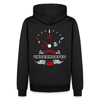 Total Unterhopft Bier Tank Display Tacho - Männer Premium Bio Hoodie - Schwarz - Hinten - Nico (187cm)