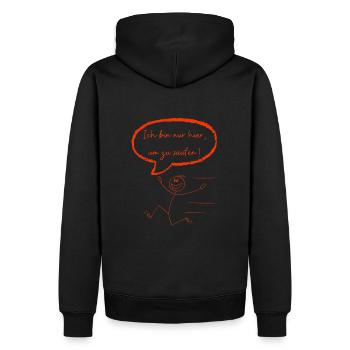 Party Outfit - Ich bin nur hier, um zu zum Saufen - Männer Premium Bio Hoodie - Schwarz - Hinten - Nico (187cm)