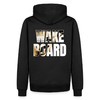 Wakeboard Wakeskate Wassersport Boot Wakeboarder - Männer Premium Bio Hoodie - Schwarz - Hinten - Nico (187cm)
