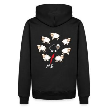 Schwarzes Schaf - Männer Premium Bio Hoodie - Schwarz - Hinten - Nico (187cm)