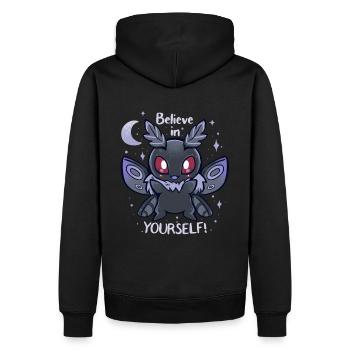 Croyez en vous - Sweat à capuche Premium bio Homme - noir - Dos - Nico (187cm)