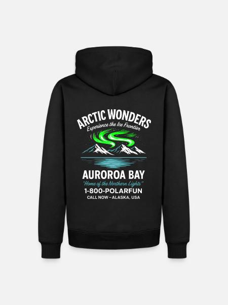 ArcticWonders Polarfun Alaska Retro Shirt - Männer Premium Bio Hoodie - Schwarz