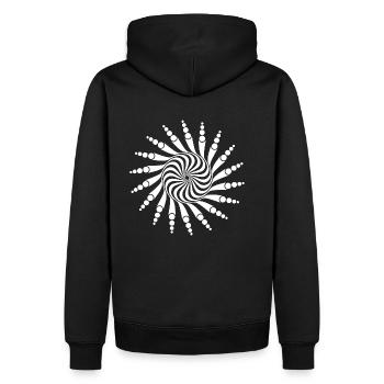 Spiral 23 Tekno - Männer Premium Bio Hoodie - Schwarz - Hinten - Nico (187cm)