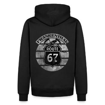 Frankenthaler Route 67 - Men’s Premium Organic Hoodie - black - Back - Nico (187cm)