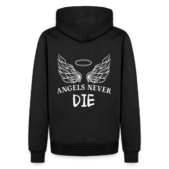 LES ANGES NE MEURENT JAMAIS - Sweat à capuche Premium bio Homme - noir - Dos - Nico (187cm)