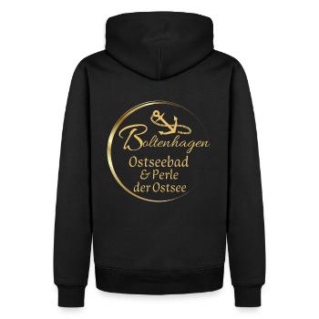 Boltenhagen-Ostseebad & Perle der Ostsee - Männer Premium Bio Hoodie - Schwarz - Hinten - Nico (187cm)
