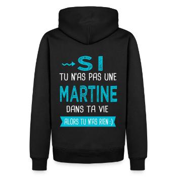 Martine Si tu n as pas une martine copie - Sweat à capuche Premium bio Homme - noir - Dos - Nico (187cm)