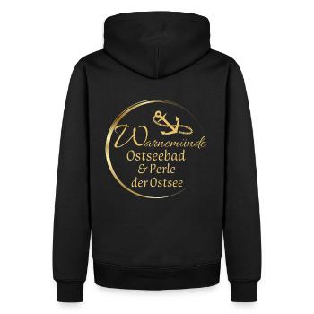 Warnemünde - Station balnéaire de la Baltique & perle de la mer Baltique - Sweat à capuche Premium bio Homme - noir - Dos - Nico (187cm)