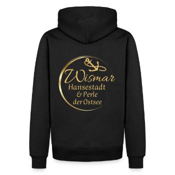 Wismar - Ville hanséatique et perle de la mer Baltique - Sweat à capuche Premium bio Homme - noir - Dos - Nico (187cm)