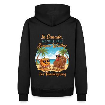 L’été au Canada - Sweat à capuche Premium bio Homme - noir - Dos - Nico (187cm)