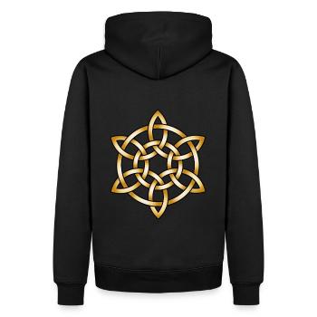Celtic Knot Kelten Symbol nordische Mythologie - Männer Premium Bio Hoodie - Schwarz - Hinten - Nico (187cm)
