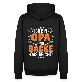 Ich bin Opa und backe lustiger Opa Bäcker Spruch - Männer Premium Bio Hoodie - Schwarz - Hinten - Nico (187cm)