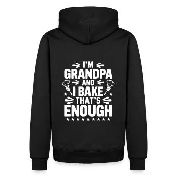 Ich bin Opa und backe lustiger Opa Bäcker Spruch - Männer Premium Bio Hoodie - Schwarz - Hinten - Nico (187cm)