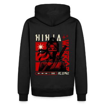 Ninja Warrior - Männer Premium Bio Hoodie - Schwarz - Hinten - Nico (187cm)
