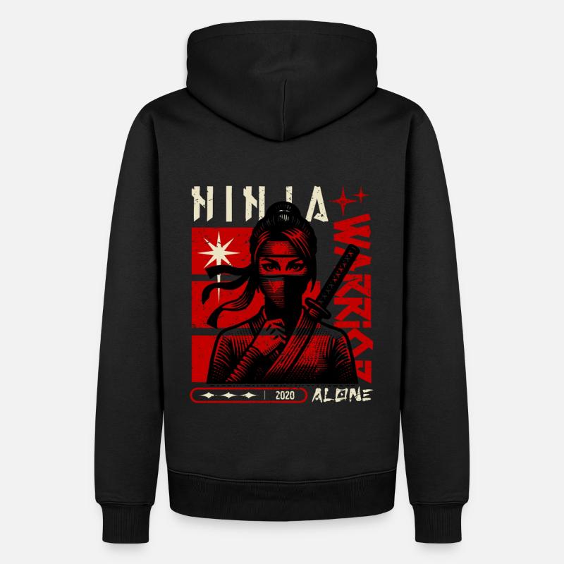Guerrier Ninja - Sweat à capuche Premium bio Homme - noir
