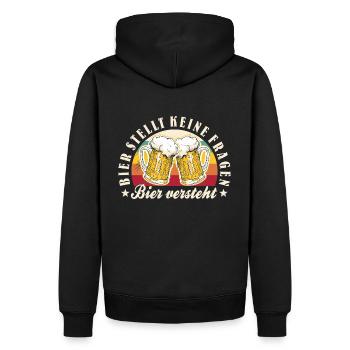 Bier Stellt Keine Fragen Bier Versteht - Männer Premium Bio Hoodie - Schwarz - Hinten - Nico (187cm)