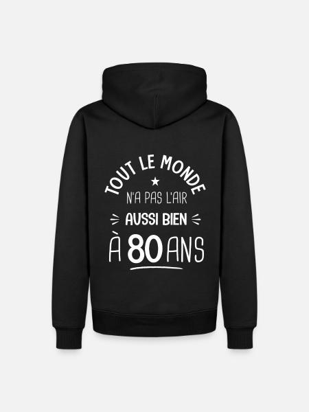 80 ans anniversaire 80 ans Cadeau 80 ans - Sweat à capuche Premium bio Homme - noir