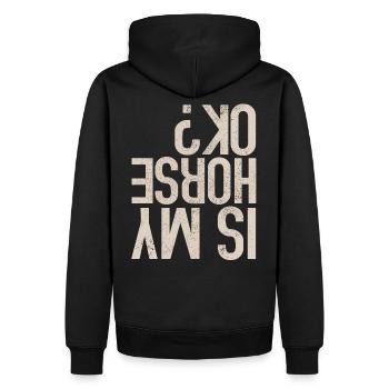 Lustiges Pferde Shirt - Männer Premium Bio Hoodie - Schwarz - Hinten - Nico (187cm)