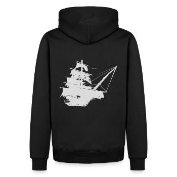 navire pirate - Sweat à capuche Premium bio Homme - noir - Dos - Nico (187cm)