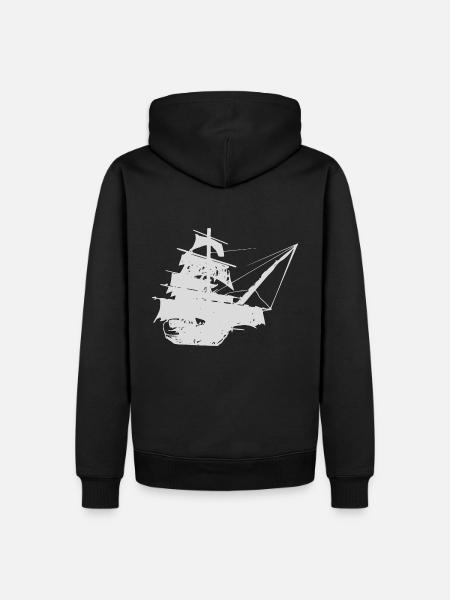 navire pirate - Sweat à capuche Premium bio Homme - noir