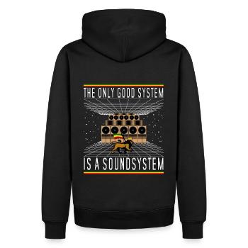 Dub Reggae Soundsystem Lion - Männer Premium Bio Hoodie - Schwarz - Hinten - Nico (187cm)