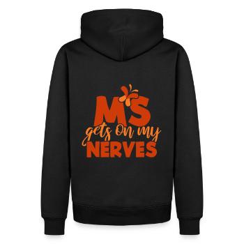 La SP me met sur les nerfs - Sweat à capuche Premium bio Homme - noir - Dos - Nico (187cm)