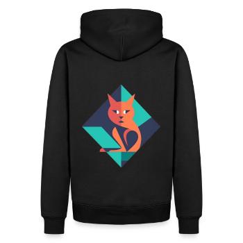 Kangouchat - Sweat à capuche Premium bio Homme - noir - Dos - Nico (187cm)