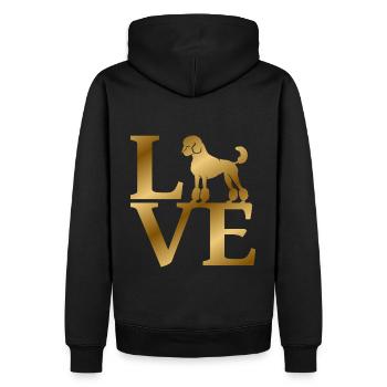 Caniche d’amour - Sweat à capuche Premium bio Homme - noir - Dos - Nico (187cm)
