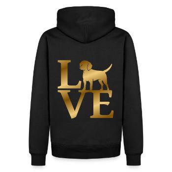 Amour Beagle - Sweat à capuche Premium bio Homme - noir - Dos - Nico (187cm)