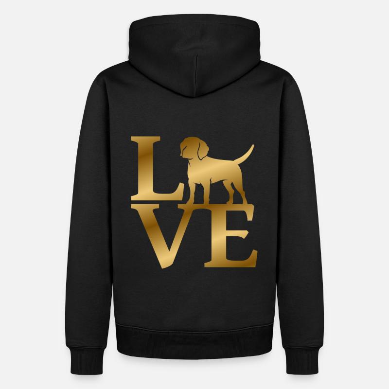 Love Beagle - Männer Premium Bio Hoodie - Schwarz